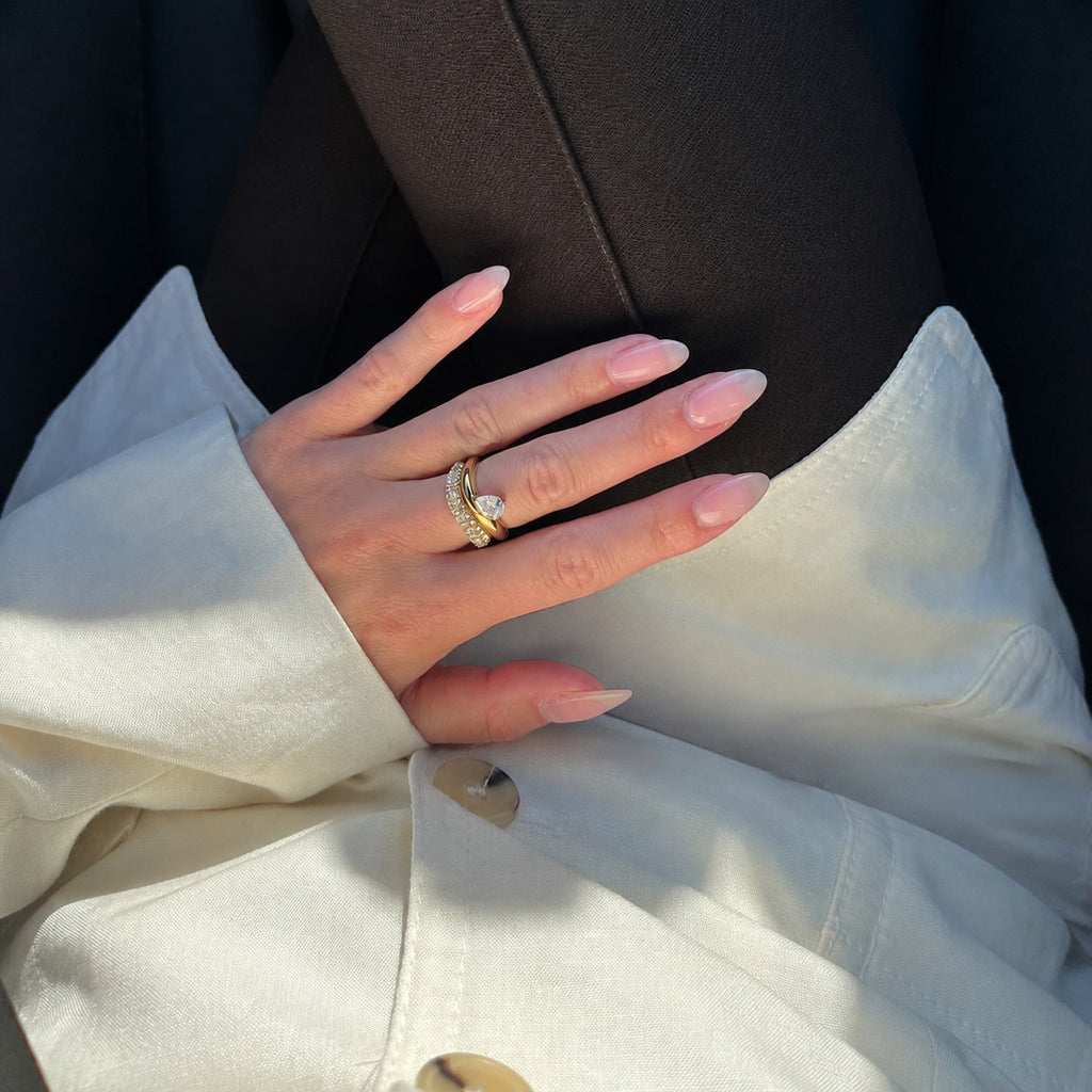 Esmé Crystal Ring Guldbelagt