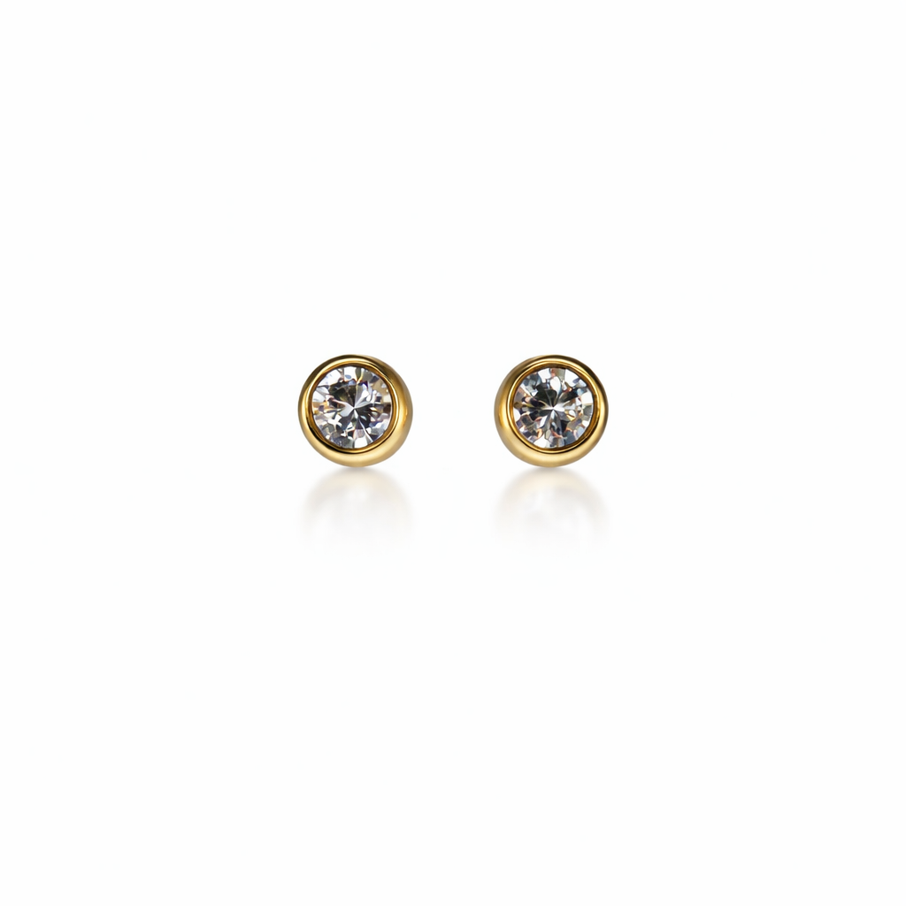 Crystal Studs Guldbelagt