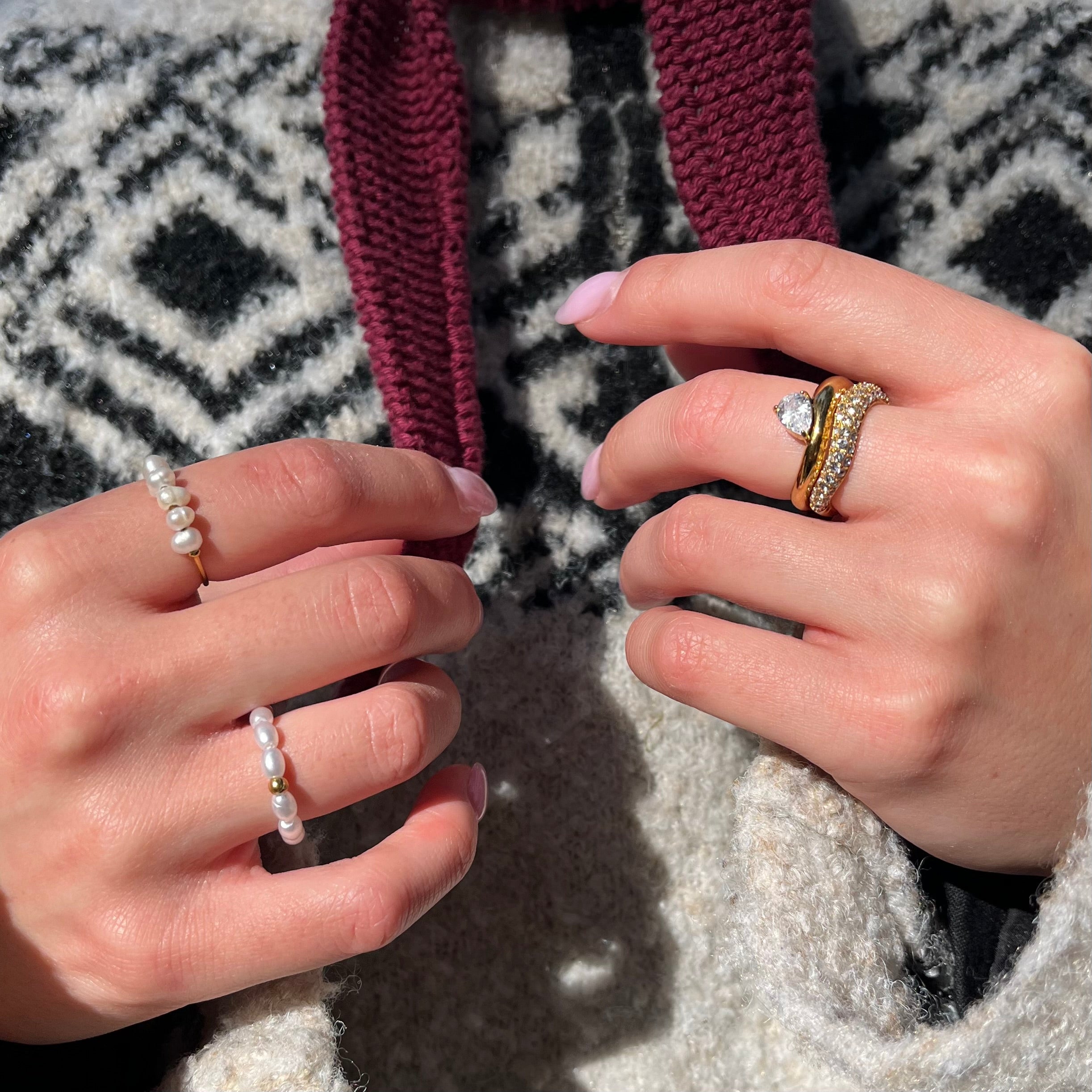 Pearl Ring Guldbelagt