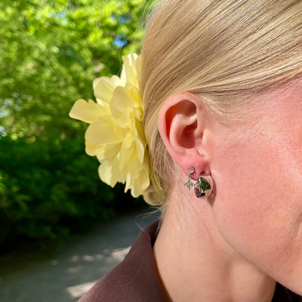 Grace Øreringe Sølvfarvet
