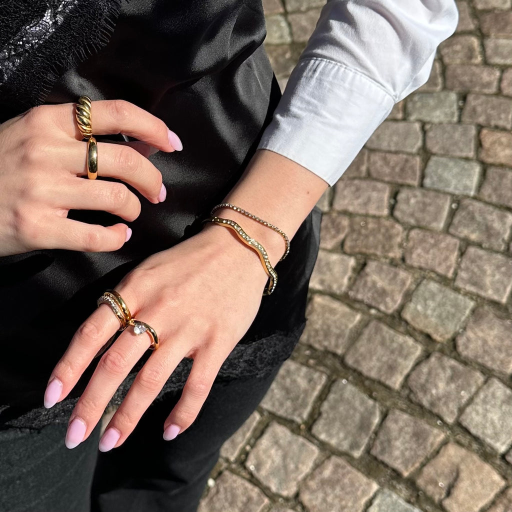 Flow Ring Guldbelagt