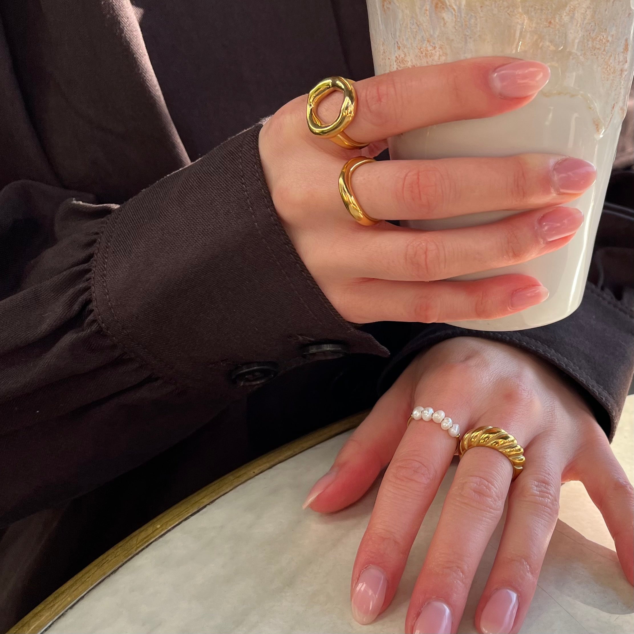 Oval Ring Guldbelagt