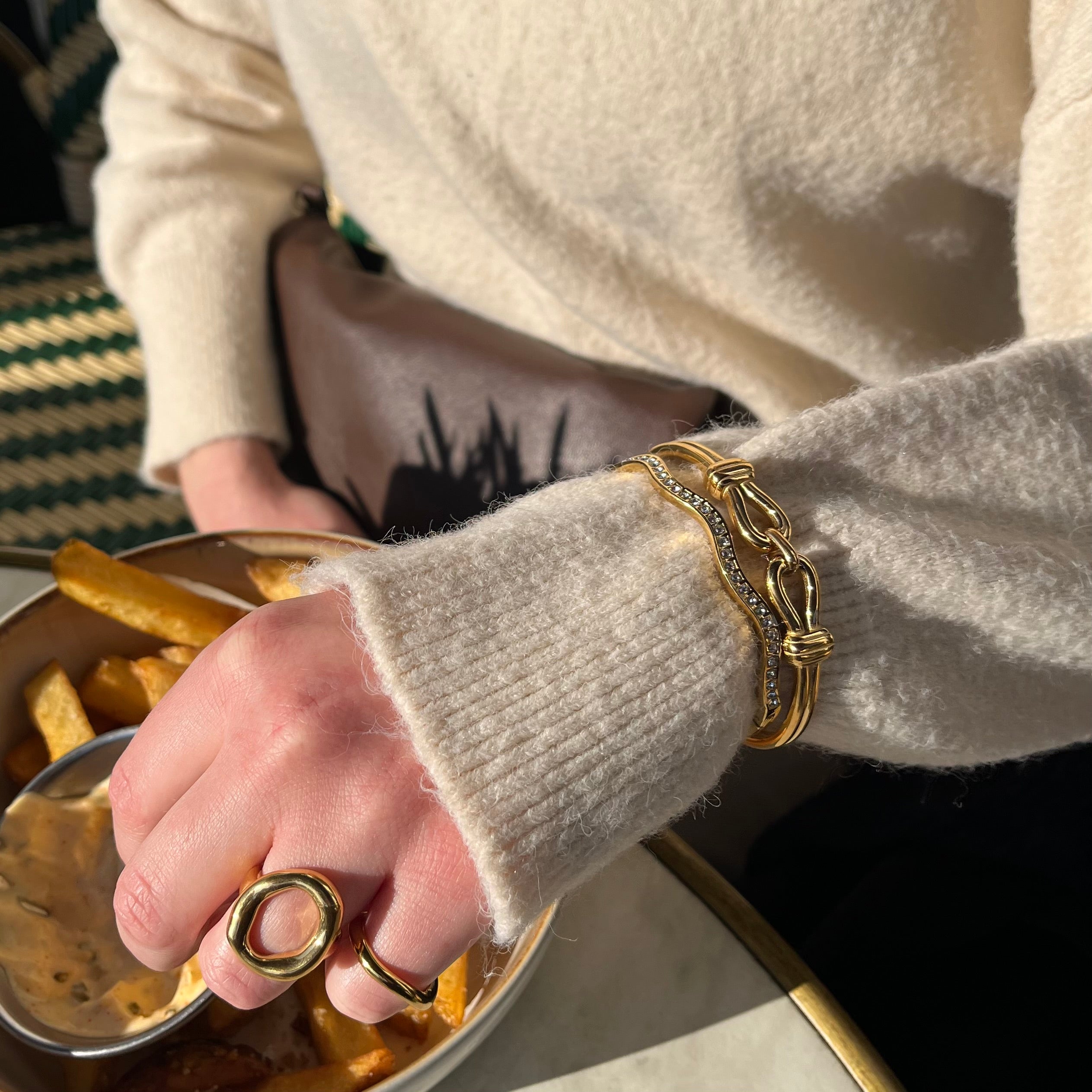 Oval Ring Guldbelagt